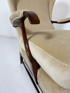 Mid Century Modern Pair of Paolo Buffa Armchairs 1950s New Upholstery - 4008403