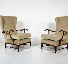 Mid Century Modern Pair of Paolo Buffa Armchairs 1950s New Upholstery - 4008405