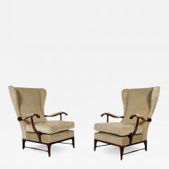 Mid Century Modern Pair of Paolo Buffa Armchairs 1950s New Upholstery - 4010370