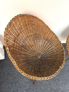 Mid Century Modern Pair of Rattan Armchairs France 1950s - 4565813