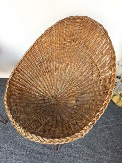 Mid Century Modern Pair of Rattan Armchairs France 1950s - 4565814