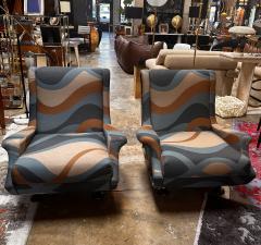 Mid Century Modern Pair of Regent Armchairs by Marco Zanuso Italy 1960s - 3431082