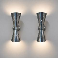 Mid Century Modern Pair of Vintage Aluminum Sconces Italy 1950s - 4696323