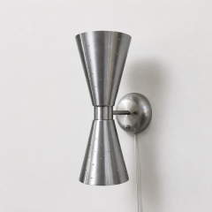 Mid Century Modern Pair of Vintage Aluminum Sconces Italy 1950s - 4696327