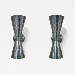 Mid Century Modern Pair of Vintage Aluminum Sconces Italy 1950s - 4697380