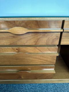 Mid Century Modern Pair of Wood Brass Mirror Nightstands Italy 1970s - 3370468