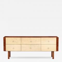 Mid Century Modern Parchment and Rosewood Dresser Sideboard c 1950 - 4319029
