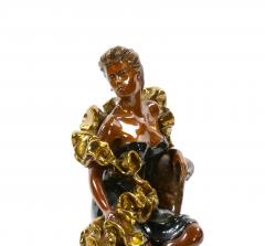 Mid Century Modern Patinated Bronze Figural Sculpture of a Reclining Lady - 4085457