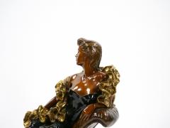 Mid Century Modern Patinated Bronze Figural Sculpture of a Reclining Lady - 4085462