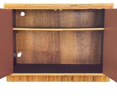 Mid Century Modern Pencil Reed Bamboo Sideboard or Cabinet in Chevron Pattern - 2011729