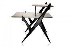 Mid Century Modern Phone Table in Wood Black White 1950s Brazil - 3186927