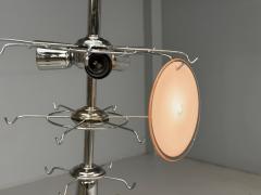 Mid Century Modern Pink Murano Glass Chrome Pendant Light 1960s - 4626671