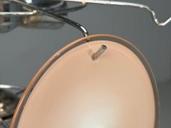 Mid Century Modern Pink Murano Glass Chrome Pendant Light 1960s - 4626673