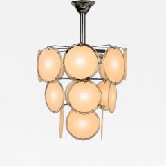 Mid Century Modern Pink Murano Glass Chrome Pendant Light 1960s - 4627131
