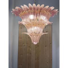 Mid Century Modern Pink Palmette Murano Glass Chandelier - 4445895