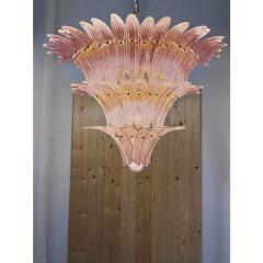 Mid Century Modern Pink Palmette Murano Glass Chandelier - 4445896