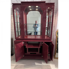 Mid Century Modern Plum Purple Lacquer Showcase Display Cabinet - 3493051