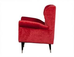 Mid Century Modern Plush Red Lounge Chairs - 1993199