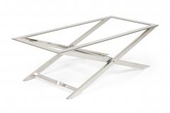 Mid Century Modern Polished Chrome Barcelona Style Coffee Table Base - 4172252