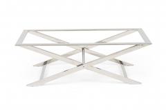 Mid Century Modern Polished Chrome Barcelona Style Coffee Table Base - 4172253