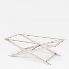 Mid Century Modern Polished Chrome Barcelona Style Coffee Table Base - 4219601