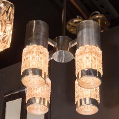 Mid Century Modern Polished Chrome Four Arm Chandelier - 1460015