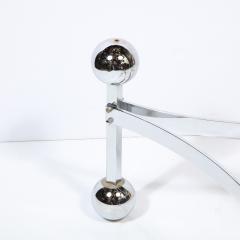 Mid Century Modern Polished Chrome Glass Cocktail with Spherical Detailing - 2365765
