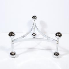 Mid Century Modern Polished Chrome Glass Cocktail with Spherical Detailing - 2365767