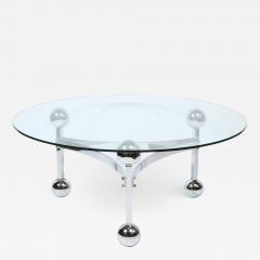 Mid Century Modern Polished Chrome Glass Cocktail with Spherical Detailing - 2370386