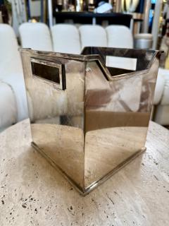 Mid Century Modern Polished Metal Basket - 4707536