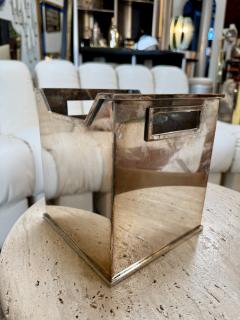 Mid Century Modern Polished Metal Basket - 4707537