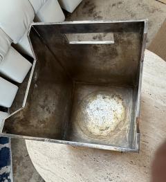 Mid Century Modern Polished Metal Basket - 4707541