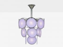 Mid Century Modern Purple Murano Glass Chrome Pendant Light 1960s - 4646171