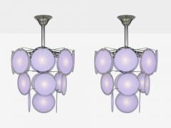 Mid Century Modern Purple Murano Glass Chrome Pendant Light 1960s - 4646172