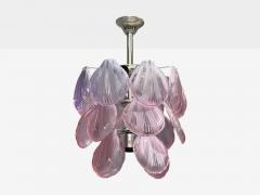 Mid Century Modern Purple Shell Motif Murano Glass Pendant Light 1960s - 4635133