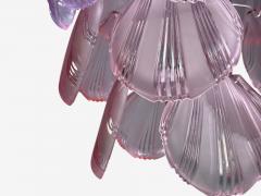 Mid Century Modern Purple Shell Motif Murano Glass Pendant Light 1960s - 4635137