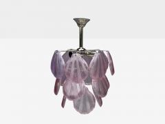 Mid Century Modern Purple Shell Motif Murano Glass Pendant Light 1960s - 4635138
