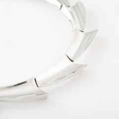 Mid Century Modern Radiant Sterling Silver Spiral Articulating Choker Necklace - 4654326