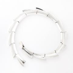 Mid Century Modern Radiant Sterling Silver Spiral Articulating Choker Necklace - 4654331