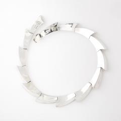 Mid Century Modern Radiant Sterling Silver Spiral Articulating Choker Necklace - 4654332