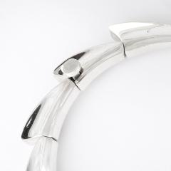 Mid Century Modern Radiant Sterling Silver Spiral Articulating Choker Necklace - 4654357