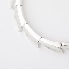 Mid Century Modern Radiant Sterling Silver Spiral Articulating Choker Necklace - 4654366