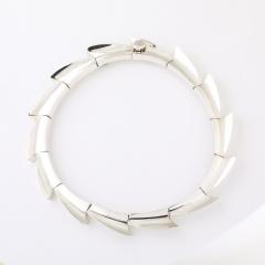 Mid Century Modern Radiant Sterling Silver Spiral Articulating Choker Necklace - 4654371