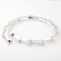 Mid Century Modern Radiant Sterling Silver Spiral Articulating Choker Necklace - 4654380