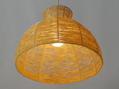 Mid Century Modern Raffia Bast Pendant Lamp or Hanging Light Germany 1970s - 2803399