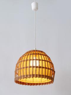 Mid Century Modern Rattan Pendant Lamp or Hanging Light Germany 1960s - 3233786