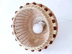 Mid Century Modern Rattan Tulip Pendant Lamp or Hanging Light Germany 1960s - 3233762