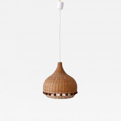 Mid Century Modern Rattan Tulip Pendant Lamp or Hanging Light Germany 1960s - 3241339