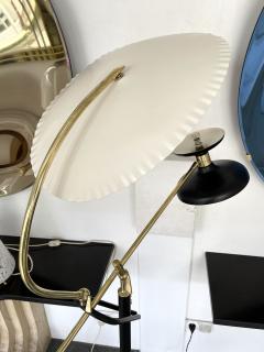 Mid Century Modern Reading Floor Lamp Brass lacquered Metal Italy 1950s - 2926461