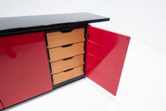 Mid Century Modern Red Black Sideboard - 2906213